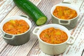 Concombre cuit lardons tomate paprika au Thermomix