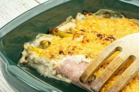 Gratin d’asperges au jambon