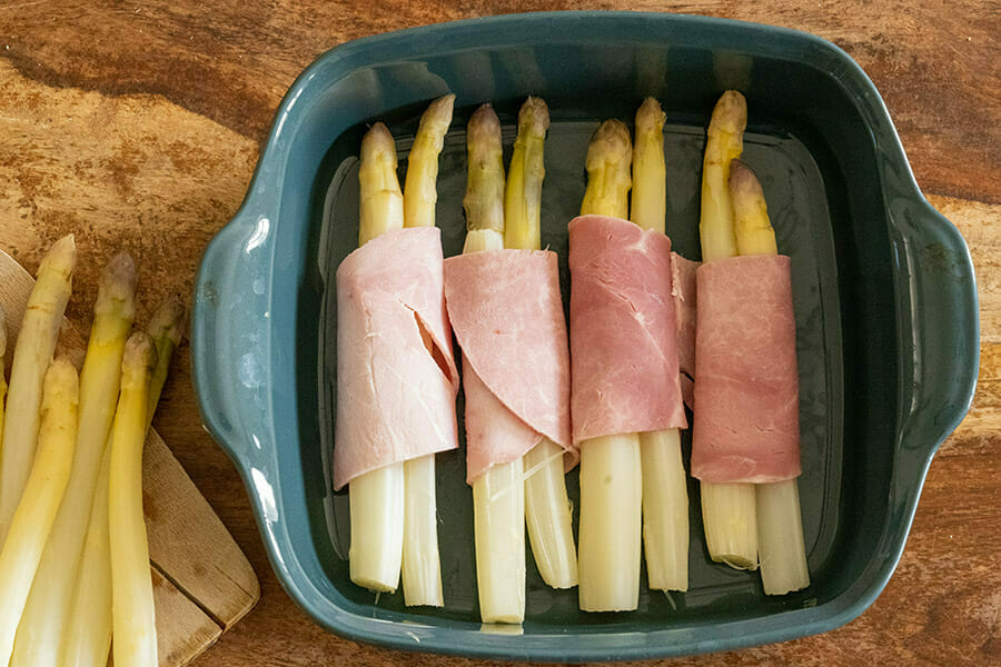 asperges enroulées de jambon