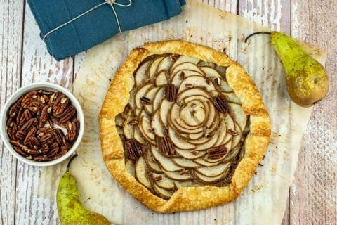 Tarte rustique poire pécan