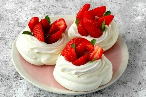 Mini pavlova aux fraises