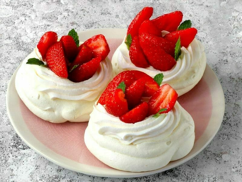 Mini pavlova aux fraises au Thermomix