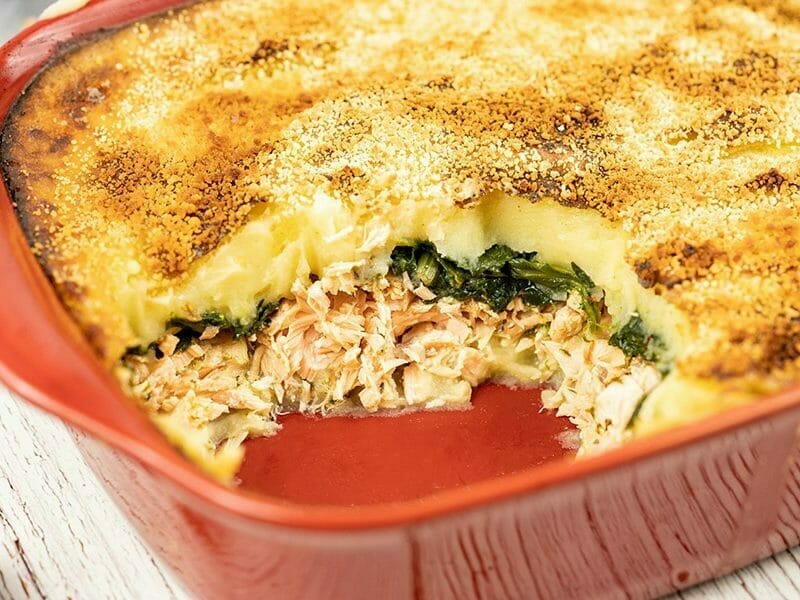 Parmentier de saumon aux épinards au Thermomix