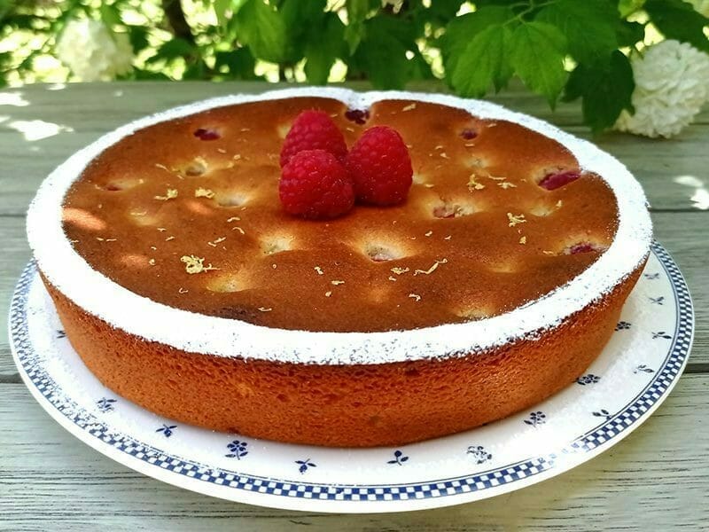 Gâteau à la ricotta, amandes et framboises au Thermomix