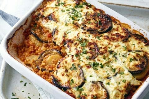 Moussaka de lentilles corail