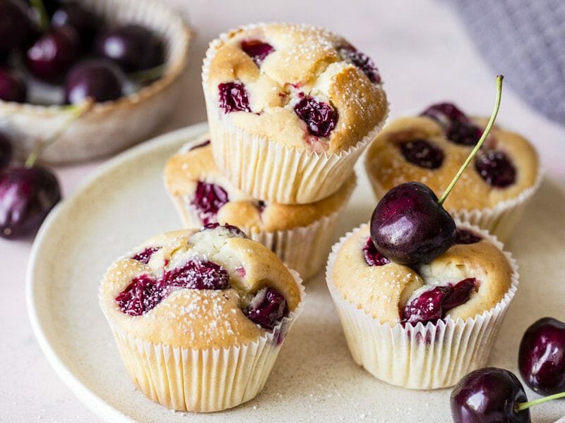 Muffins Aux Cerises Au Thermomix Cookomix