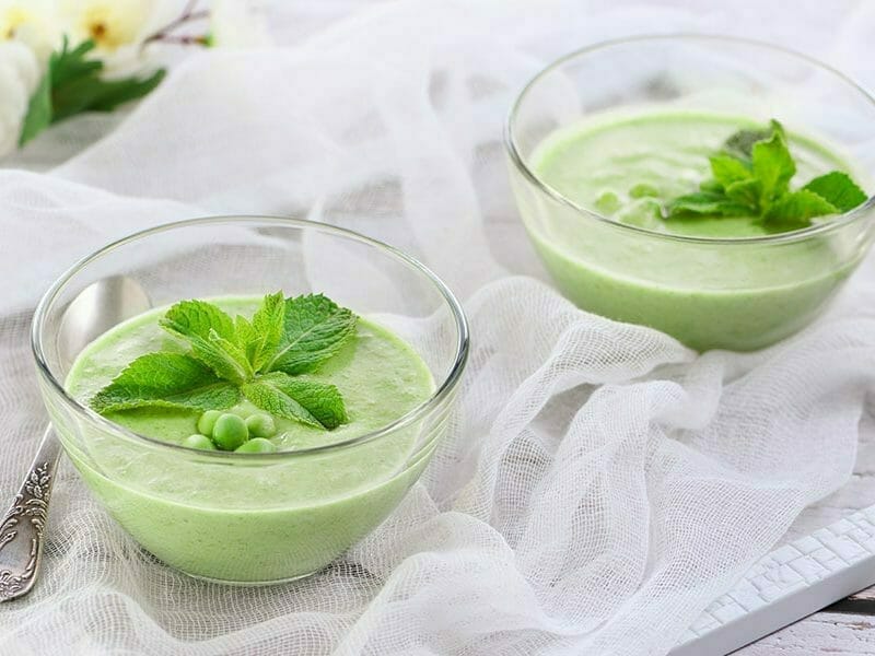 Velouté glacé de petits pois à la menthe au Thermomix