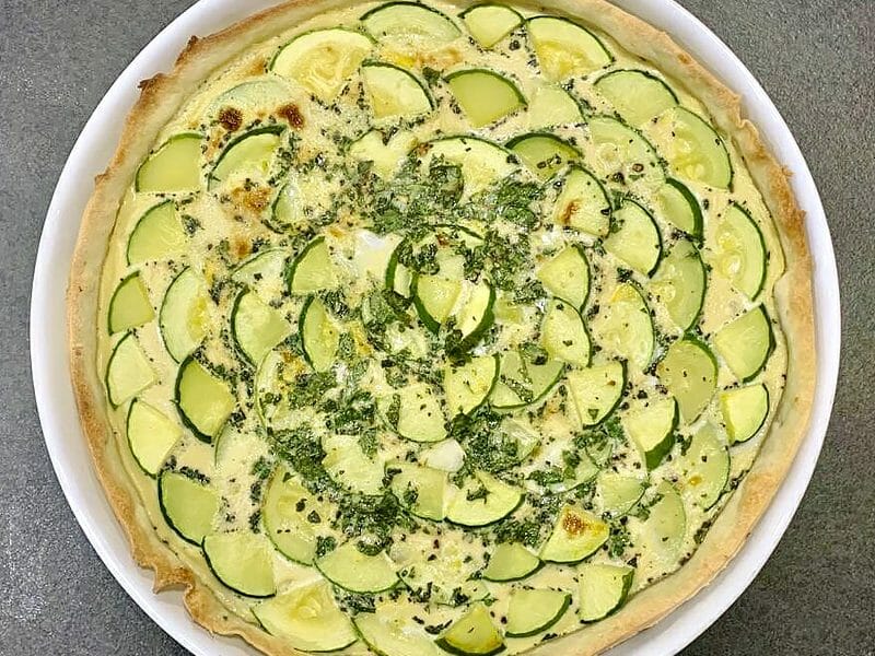 Tarte aux courgettes et au pesto au Thermomix