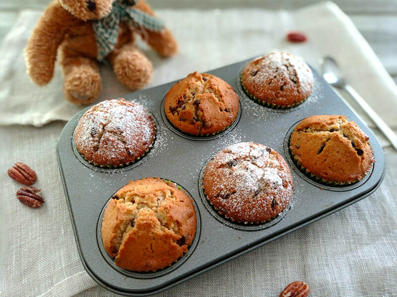 Muffins noix de pécan  et pépites de chocolat au Thermomix