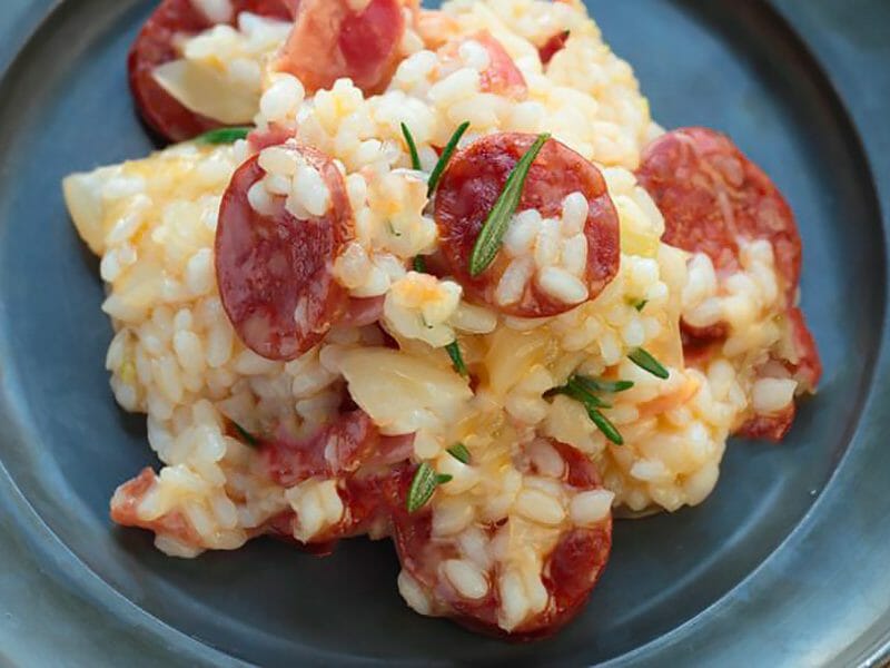 Risotto à la saucisse fumée et au comté au Thermomix