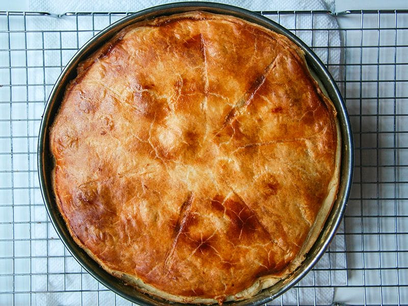 Tourte lardons et comté au Thermomix