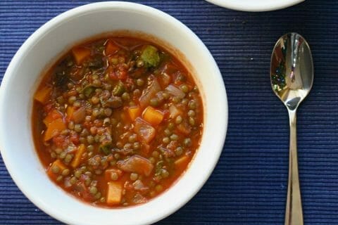 Soupe de lentilles au chorizo