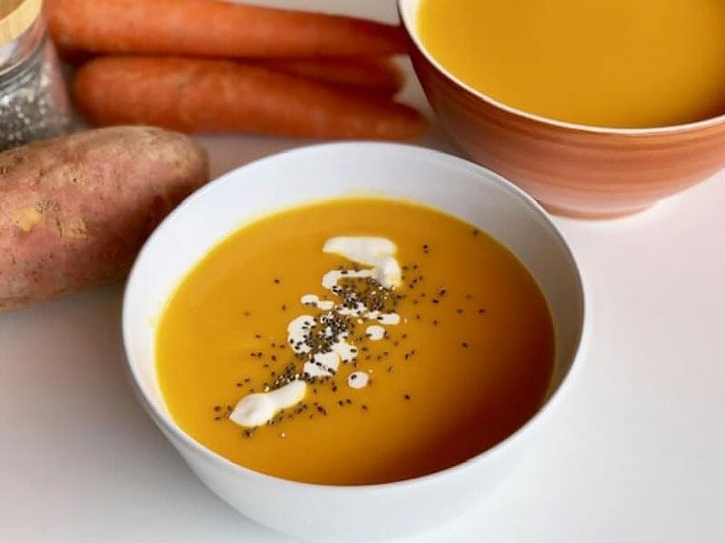 Velouté de patates douces et carottes au Thermomix