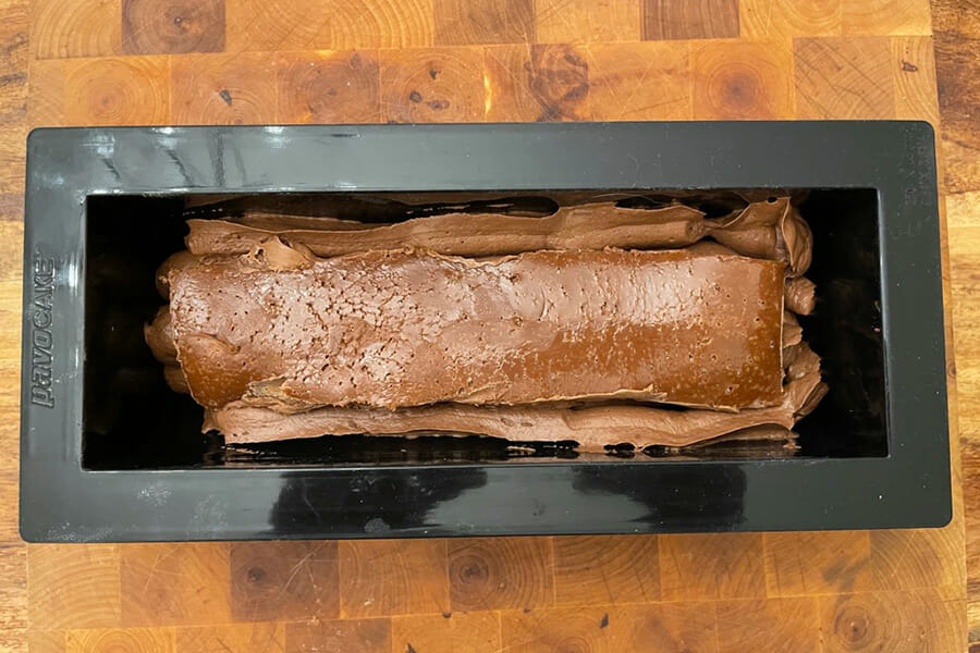 Couche mousse chocolat et insert