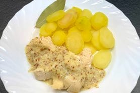 Filets de poulet, sauce moutarde et pommes de terre au Thermomix