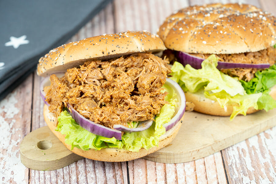 Burger d'effiloché de porc au Thermomix Cookomix