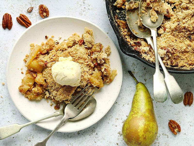 Crumble aux poires et noix de pécan au Thermomix