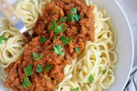 Bolognaise végétarienne aux lentilles au Thermomix