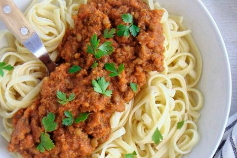 Bolognaise végétarienne aux lentilles