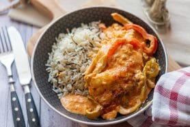 Poulet à la crème de poivrons au Thermomix
