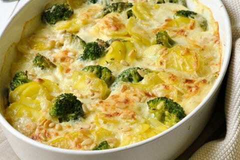 Gratin de pommes de terre et brocolis