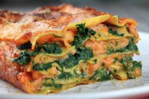 Lasagnes au saumon et aux épinards