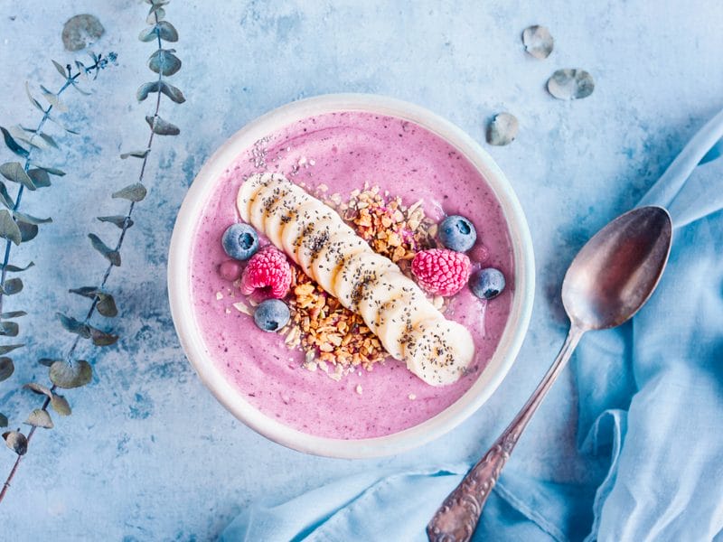 Purée de banane aux fruits rouges au Thermomix