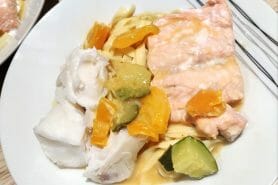 Duo de poissons au curry rouge et tagliatelles fraîches au Thermomix