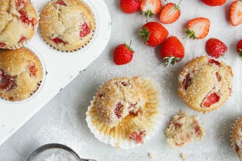 Muffins aux fraises