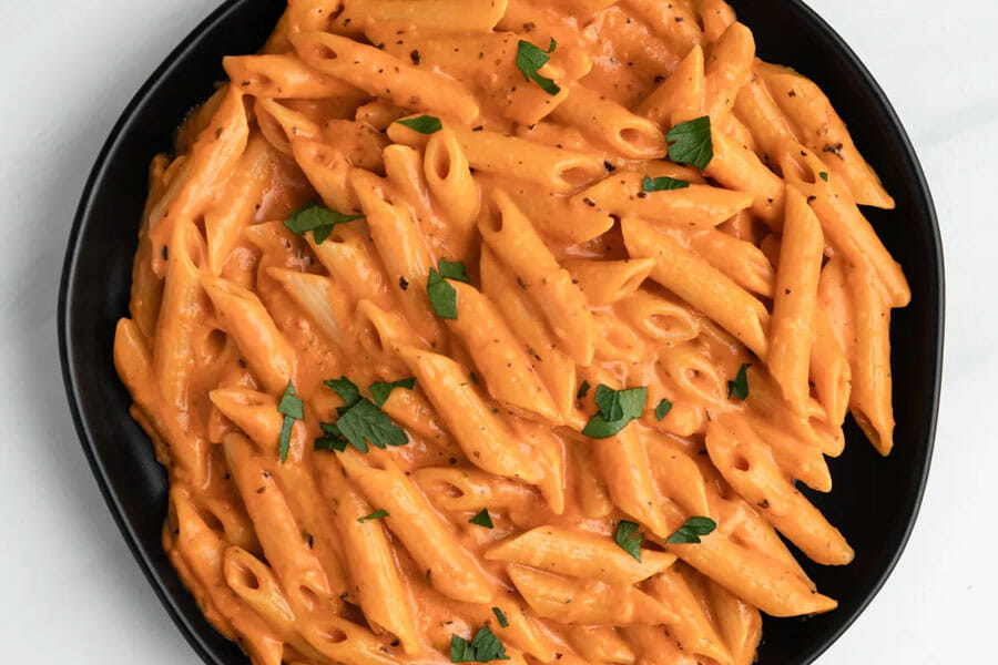 Pâtes sauce rosée ail et basilic au Thermomix Cookomix