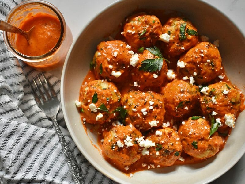 Boulettes de viande sauce aux poivrons rouges au Thermomix