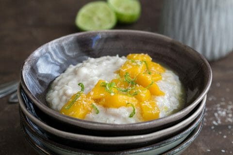 Riz au lait de coco et mangue