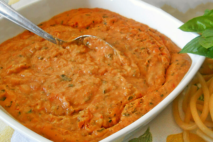 Pesto d'aubergines et tomates au Thermomix Cookomix