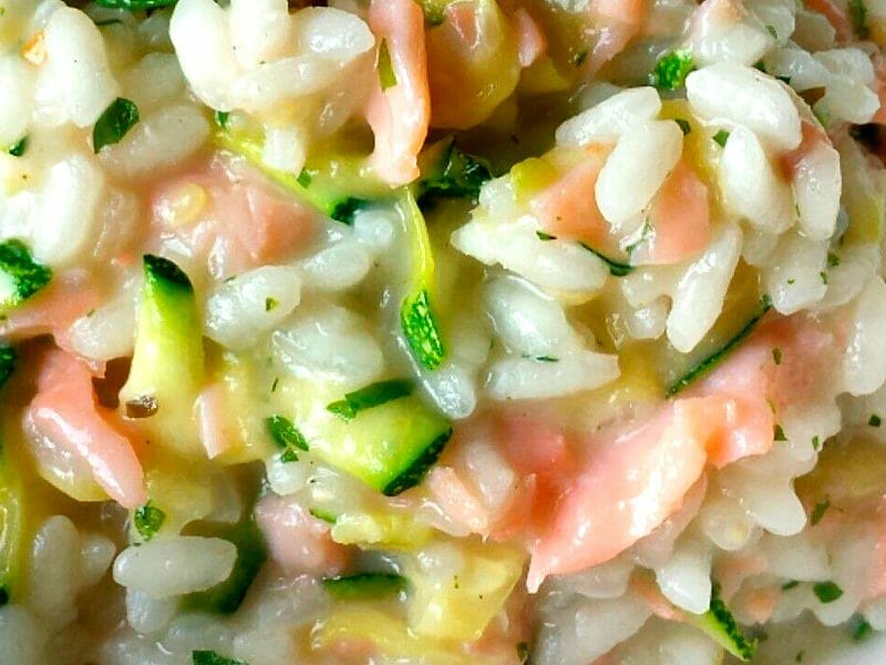 Risotto courgettes saumon au Thermomix