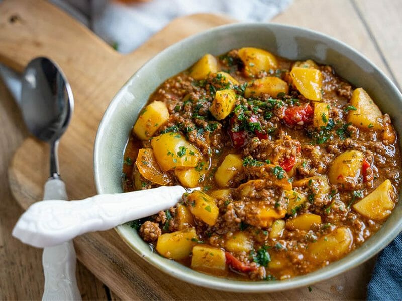 Boeuf aux poivrons et pommes de terre au Thermomix