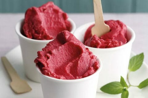 Crème glacée coco framboise