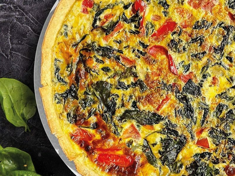 Quiche aux épinards et au poivron rouge au Thermomix