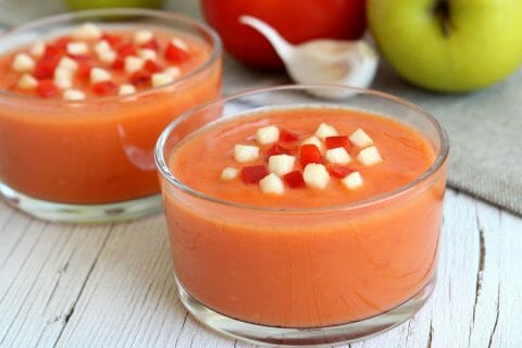 Gaspacho pomme, tomate et concombre