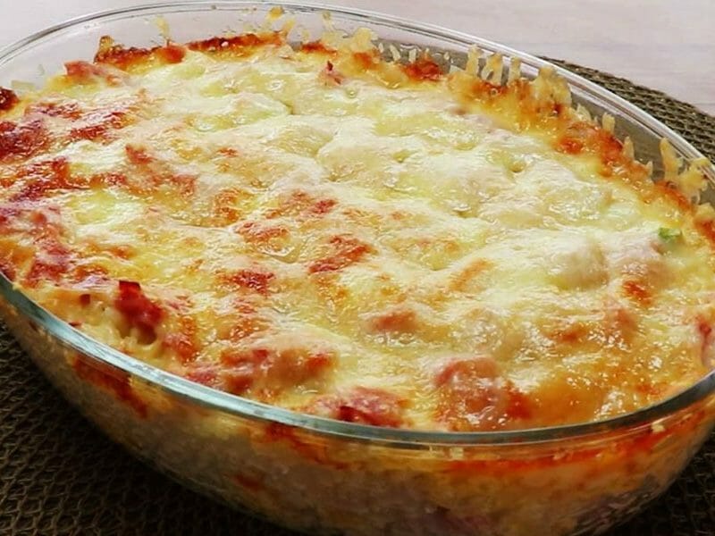 Gratin de riz façon pizza au Thermomix