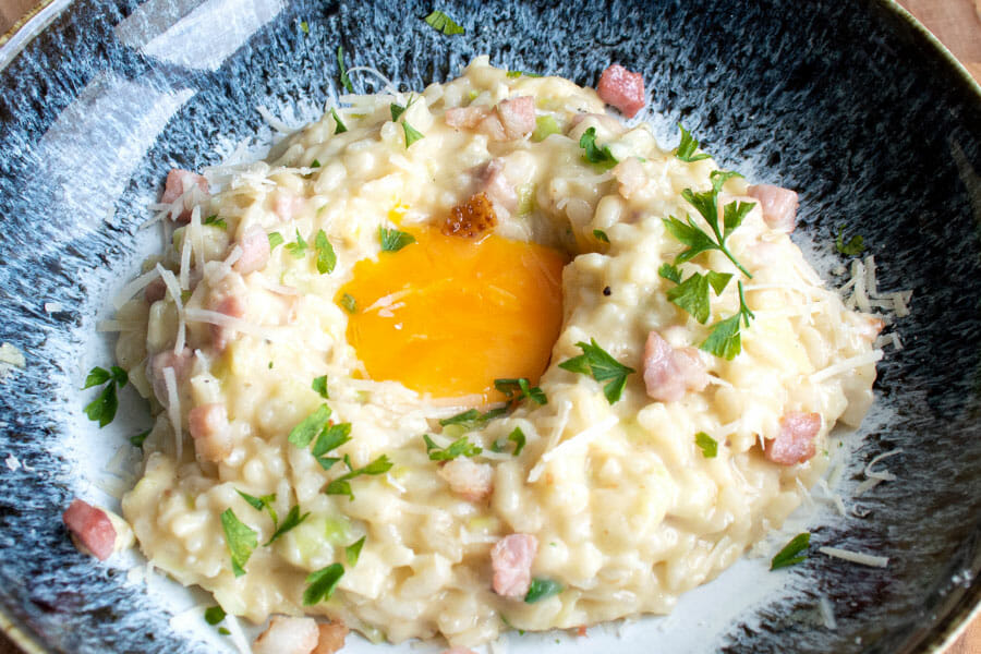Risotto façon carbonara au Thermomix Cookomix