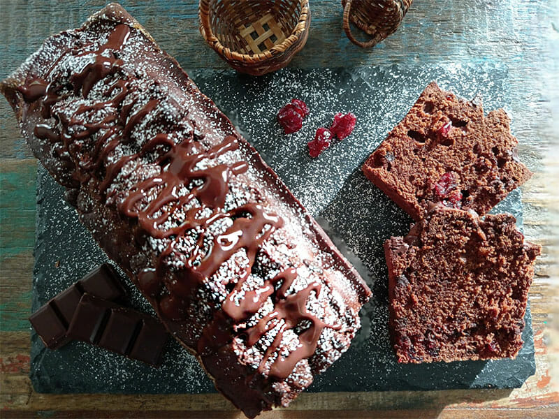 Cake au chocolat et cranberries au Thermomix