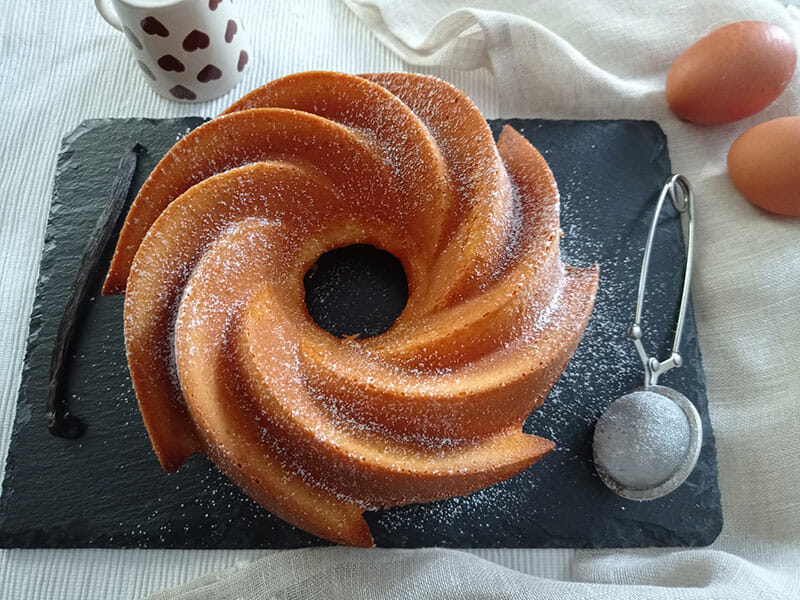 Gâteau vanillé aux jaunes d’oeufs au Thermomix