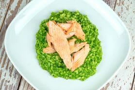 Risotto tout vert au saumon au Thermomix