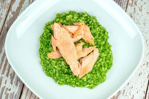 Risotto tout vert au saumon