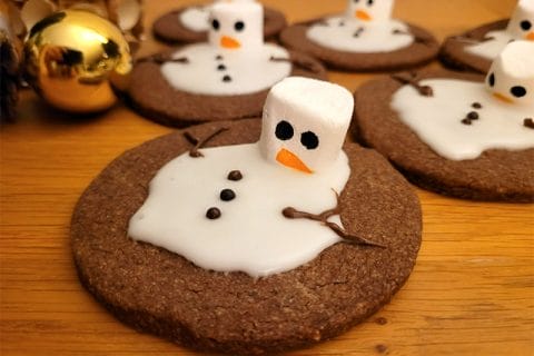 Sablés bonhomme de neige fondu