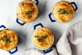 Petites tourtes à la truite, fourme et poireaux au Thermomix