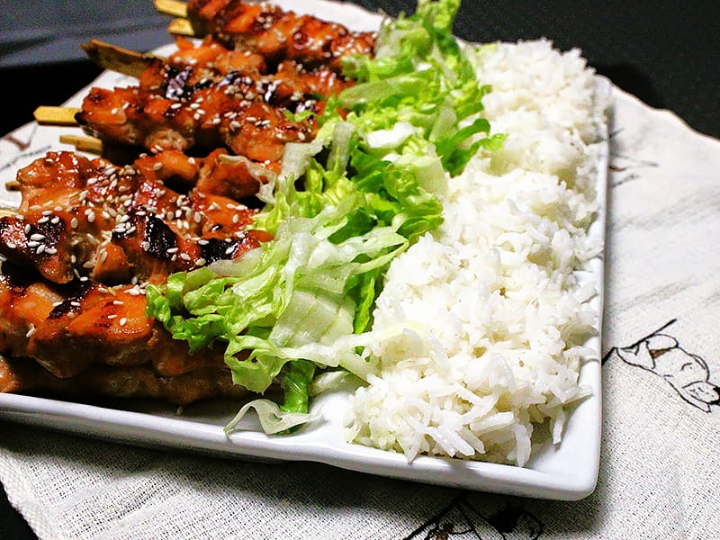 Brochettes yakitori de saumon au Thermomix