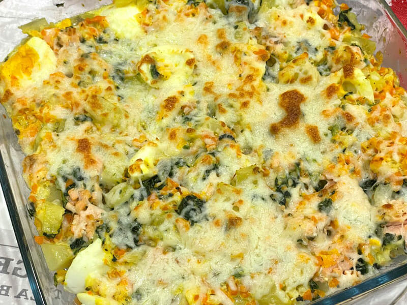 Gratin de pommes de terre, saumon et épinards au Thermomix