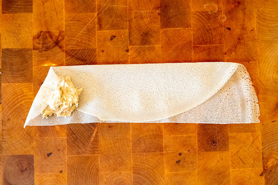 Pliage de la brick de thon