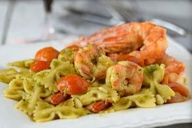 Farfalle au pesto et crevettes au Thermomix
